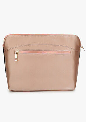 Solid Color PU Hand Bag in Peach