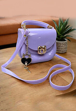 Solid Color PU Hand Bag in Purple