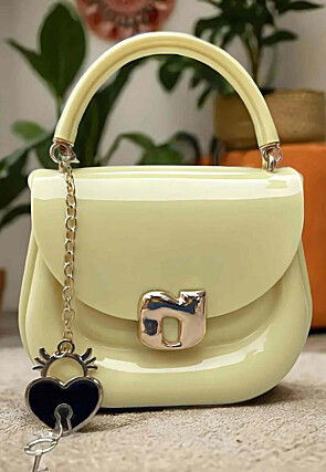 Solid Color PU Hand Bag in Yellow