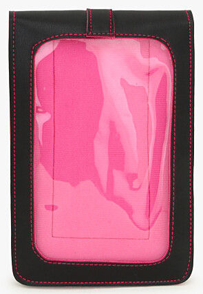 Solid Color PU Mobile Pouch in Black