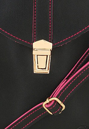 Solid Color PU Mobile Pouch in Black