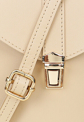 Solid Color PU Mobile Pouch in Light Beige