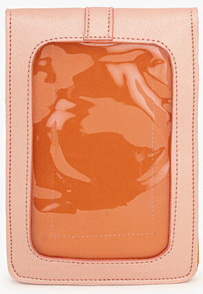 Solid Color PU Mobile Pouch in Pink