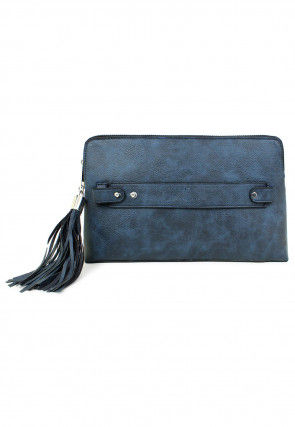 Solid Color PU Wallets in Dusty Blue