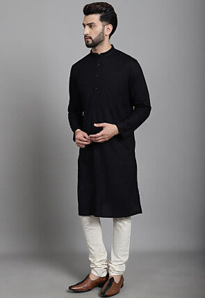 Solid Color Pure Cotton Kurtas in Black
