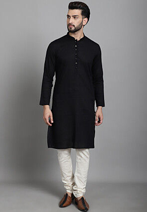 Solid Color Pure Cotton Kurtas in Black