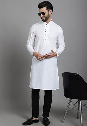 Solid Color Pure Cotton Kurtas in White