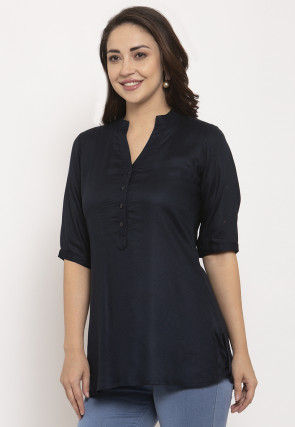 Solid Color Pure Cotton Top in Black