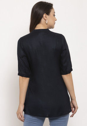 Solid Color Pure Cotton Top in Black