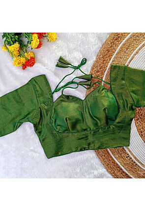 Pure Kanjivaram Silk Blouse in Green