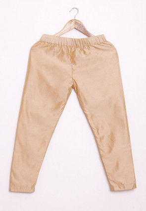 Solid Color Rayon Cowl Style Kurta Set in Beige