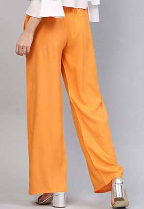 Solid Color Rayon Palazzo in Mustard