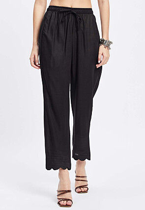 Buy STYLE EVERYDAY BLACK LINEN PANTS for Women Online in India