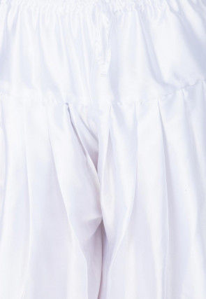 Solid Color Dupion Silk Dhoti Pant in White