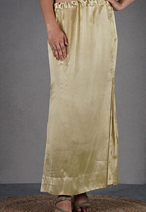 Solid Color Satin Fish Cut Petticoat in Beige