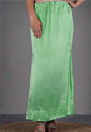 Solid Color Satin Fish Cut Petticoat in Pastel Green