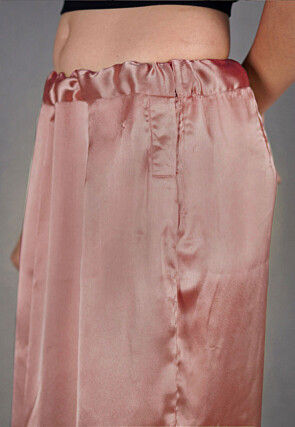 Solid Color Satin Fish Cut Petticoat in Peach