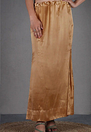 Solid Color Satin Petticoat in Dark Beige