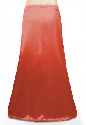 Solid Color Satin Petticoat in Dark Peach