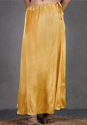Solid Color Satin Petticoat in Mustard