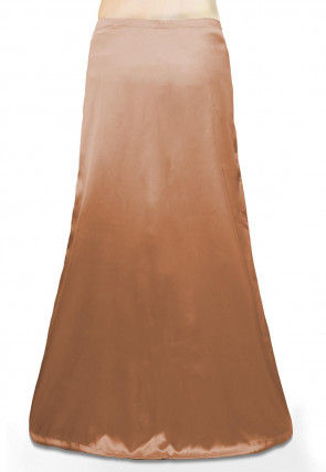 Solid Color Satin Petticoat in Peach