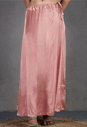 Solid Color Satin Petticoat in Peach