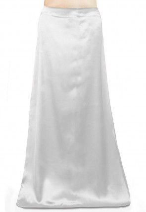 Solid Color Satin Petticoat in White