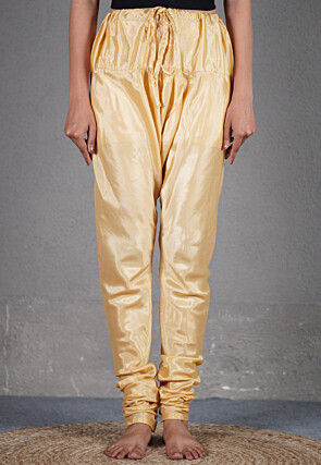 Solid Color Shantoon Churidar in Beige