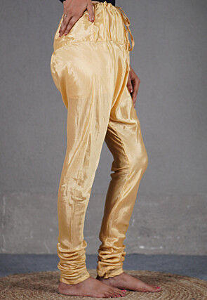 Solid Color Shantoon Churidar in Beige