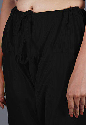 Solid Color Shantoon Churidar in Black