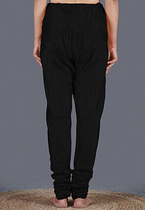 Solid Color Shantoon Churidar in Black