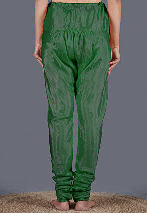 Solid Color Shantoon Churidar in Dark Green