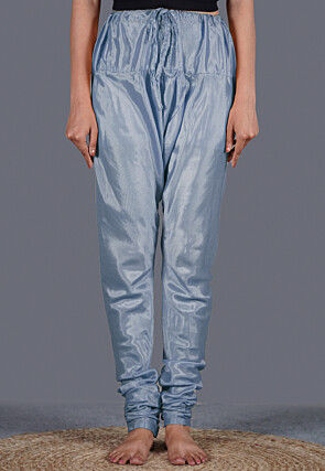 Solid Color Shantoon Churidar in Dusty Blue