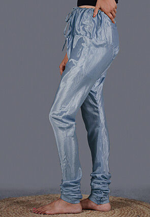 Solid Color Shantoon Churidar in Dusty Blue