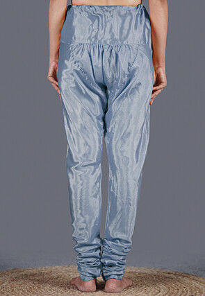 Solid Color Shantoon Churidar in Dusty Blue