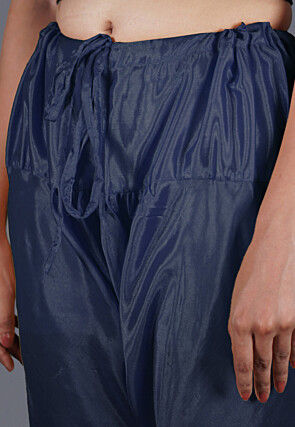 Solid Color Shantoon Churidar in Navy Blue