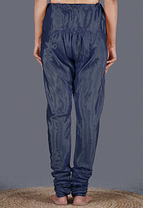 Solid Color Shantoon Churidar in Navy Blue