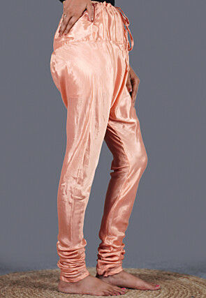 Solid Color Shantoon Churidar in Peach