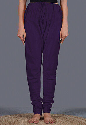 Solid Color Shantoon Churidar in Purple