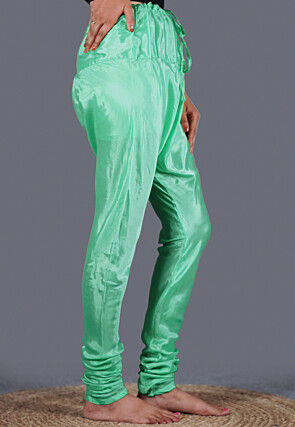 Solid Color Shantoon Churidar in Sea Green