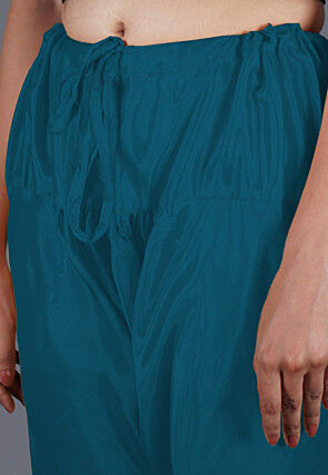 Solid Color Shantoon Churidar in Teal Blue