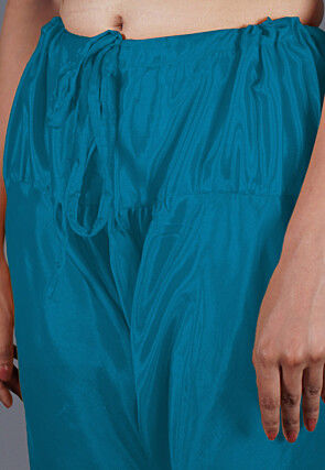 Solid Color Shantoon Churidar in Teal Blue