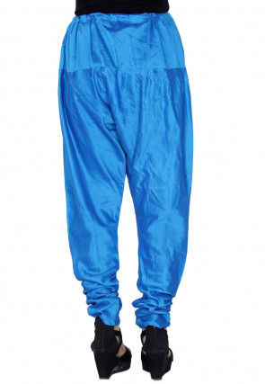 Solid Color Shantoon Churidar in Teal Blue