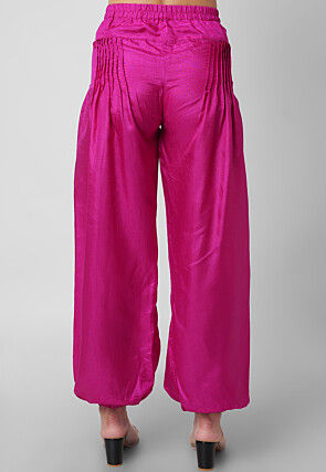 Solid Color Shantoon Harem Pants in Fuchsia