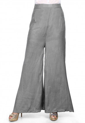 Solid Color Shantoon Palazzo in Grey