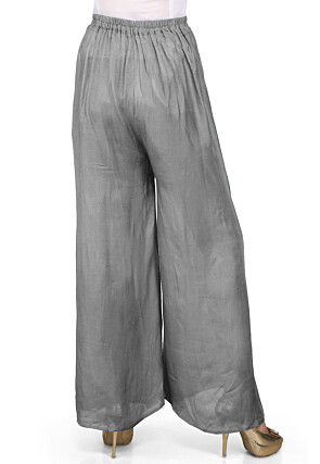 Solid Color Shantoon Palazzo in Grey