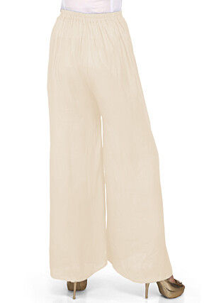 Solid Color Shantoon Palazzo in Off White