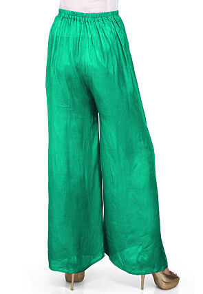 Solid Color Shantoon Palazzo in Teal Green