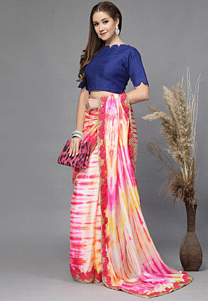 Solid Color Chanderi Silk Blouse in Blue