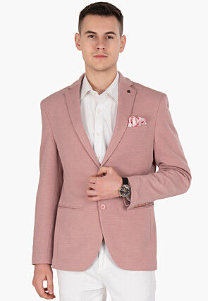 Solid Color Terry Rayon Blazer in Pink